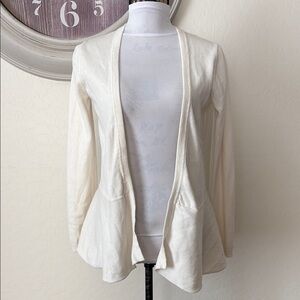 Sara Campbell Cream Cardigan Sweater Lightweight Knit. S